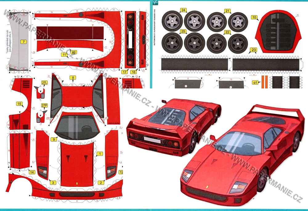 Ferrari F40 - červené