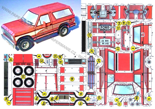 Ford Bronco 4x4 - červený