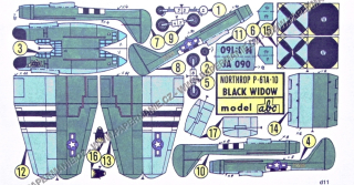Mini - Northrop P-61A-10 / zelený