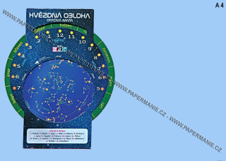 Otáčivá mapa hvězdné oblohy a zvěrokruh